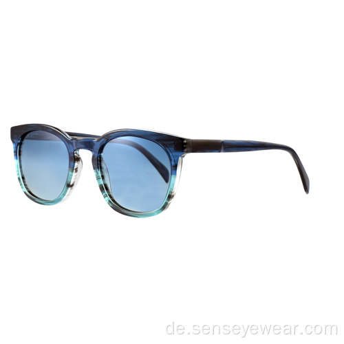 Frauen Trendy Bevel Square Acetat polarisierte Sonnenbrille